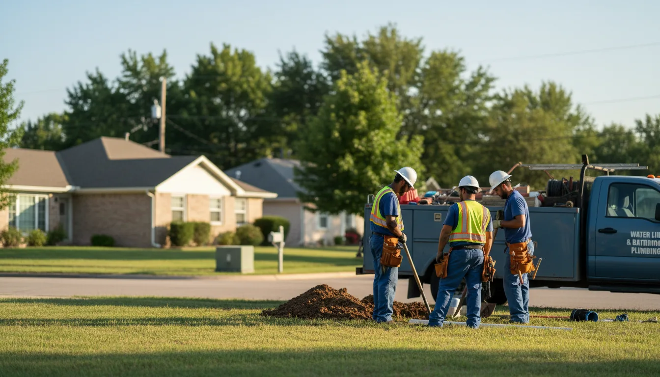 Residential water line and bathroom plumbing service in Lafayette, IN